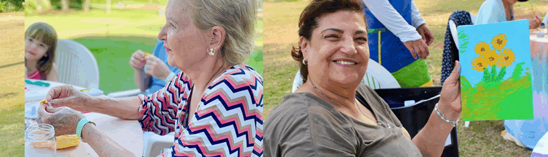 Melhor idade experimentando as oficinas artesanais do Aguativa Golf Resort.