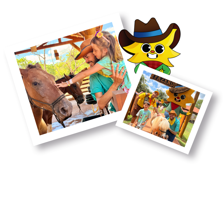 Imagens da fazendinha, uma das experiências oferecidas pelo Aguativa Golf Resort.